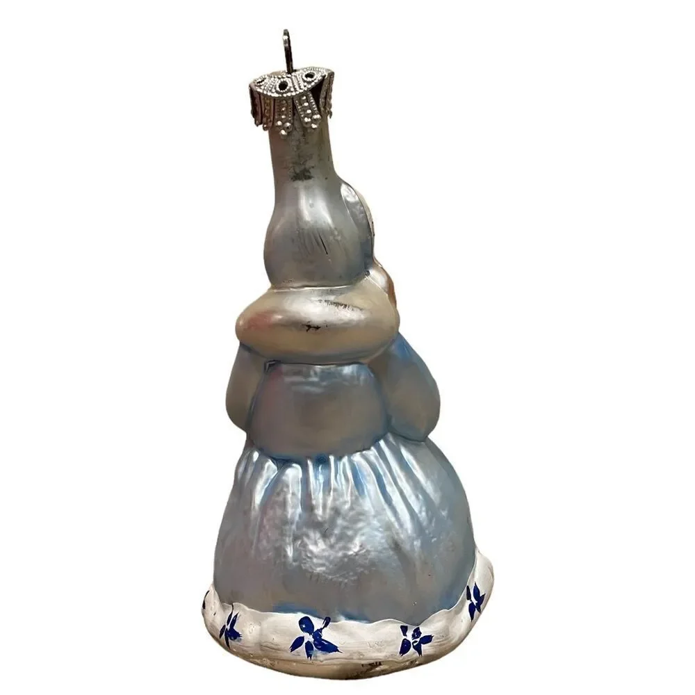 Vintage Glass Snow Girl Kitschy Christmas Ornament